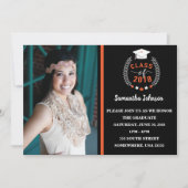 Einladung zur Orange and Black Graduation Party (Vorderseite)