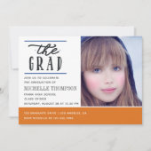 Einladung zur Orange and Blue Graduation Party (Vorderseite)