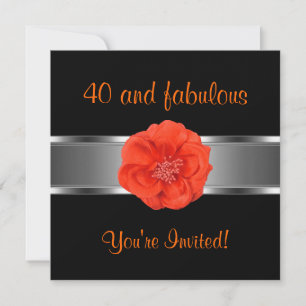 Einladung zur Orange-Blumen-Party Fabelhaft 40.