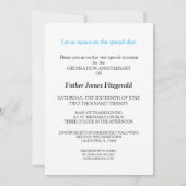 Einladung zur Ordination Kreuz auf blau und schwar (Rückseite)