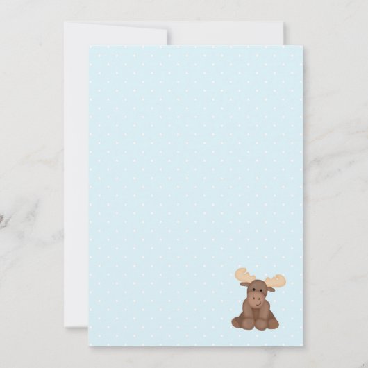 Einladung zur originalen Elch Baby Dusche (Rückseite)