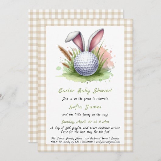 Einladung zur Osterbaby-Dusche (Vorne/Hinten)