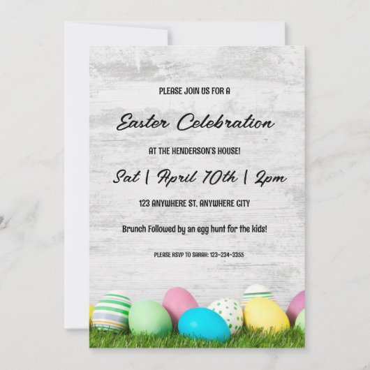 Einladung zur Osterbrunch- und Eierjagd (Vorderseite)