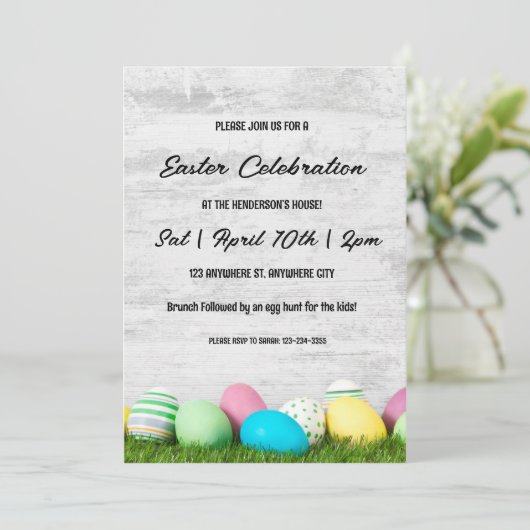 Einladung zur Osterbrunch- und Eierjagd (Stehend Vorderseite)