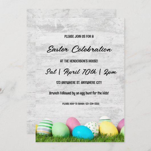 Einladung zur Osterbrunch- und Eierjagd (Vorne/Hinten)