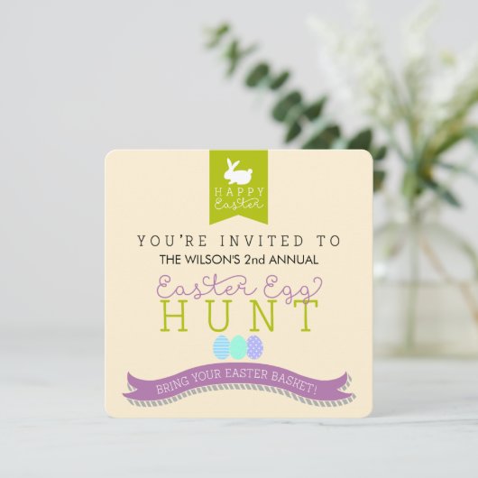 Einladung zur Ostereierjagd (Stehend Vorderseite)