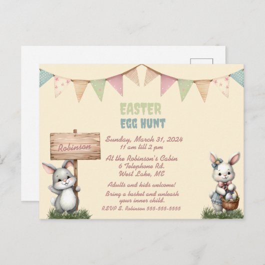 Einladung zur Ostereierjagd (Vorne/Hinten)