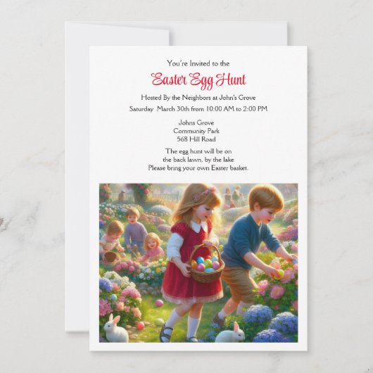 Einladung zur Ostereierjagd (Vorderseite)