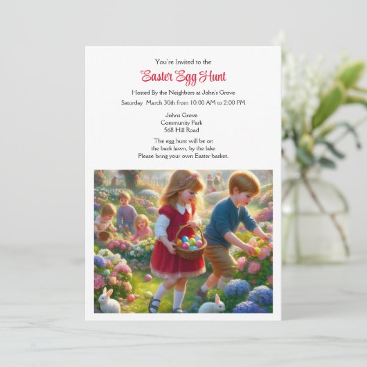 Einladung zur Ostereierjagd (Stehend Vorderseite)