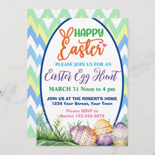 Einladung zur Ostereierjagd (Vorne/Hinten)