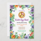 Einladung zur Ostereierjagd. Blume (Vorderseite)