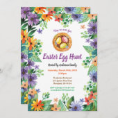 Einladung zur Ostereierjagd. Blume (Vorne/Hinten)