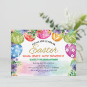 Einladung zur Ostereierjagd. Blume (Stehend Vorderseite)