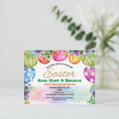 Einladung zur Ostereierjagd. Blume (Stehend Vorderseite)