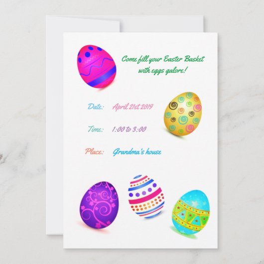 Einladung zur Ostereierjagd - Personalisierung des (Rückseite)