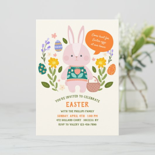 Einladung zur Ostereijagd (Stehend Vorderseite)