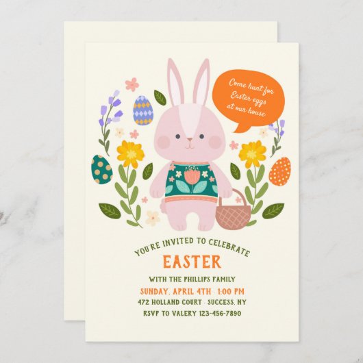 Einladung zur Ostereijagd (Vorne/Hinten)