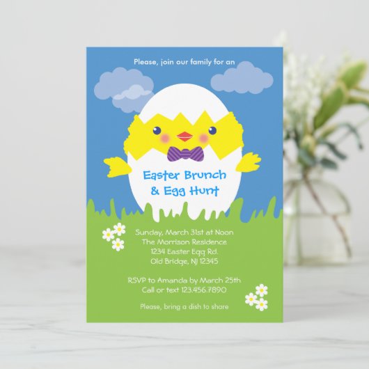 Einladung zur Ostereijagd (Stehend Vorderseite)