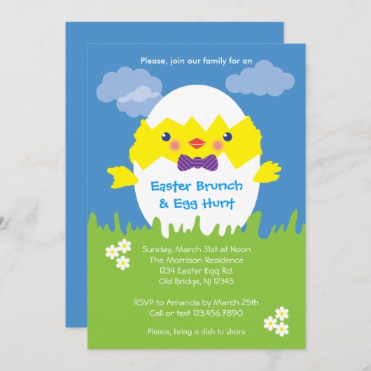 Einladung zur Ostereijagd (Vorne/Hinten)