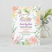 Einladung zur Ostereijagd.Blume in Wasserfarbe (Stehend Vorderseite)