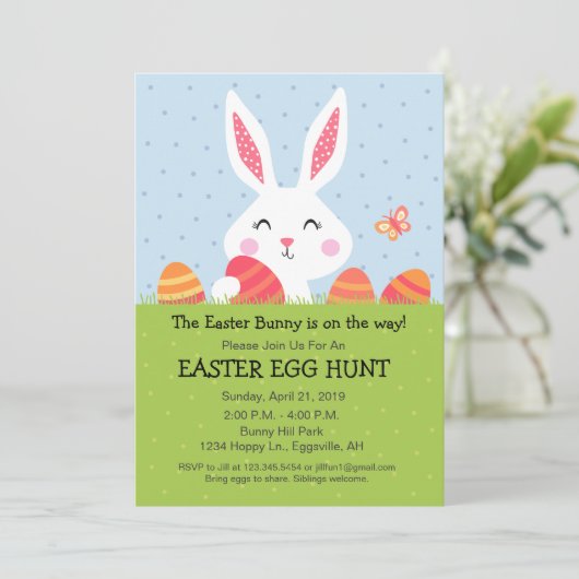 Einladung zur Ostergeblasenen Eizelljagd (Stehend Vorderseite)