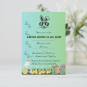 Einladung zur Ostergrüne Eizelljagd (Stehend Vorderseite)