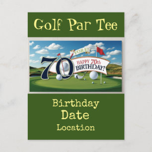 Einladung zur Par Tee-Party zum 70. Golf-Geburtsta Postkarte
