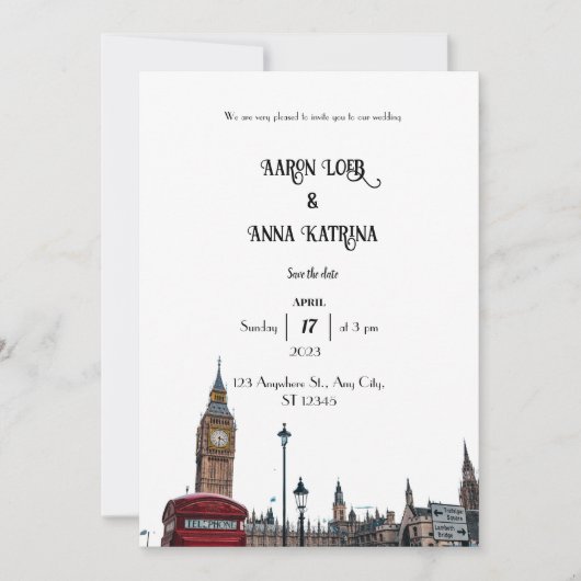 Einladung zur Pariser Kunsthochzeit (Vorderseite)