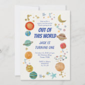 Einladung zur Party des Sonnensystems Wasserfarbe (Vorderseite)