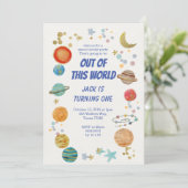 Einladung zur Party des Sonnensystems Wasserfarbe (Stehend Vorderseite)