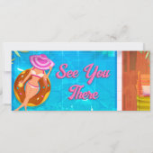 Einladung zur Party Einladung am Pool (Rückseite)