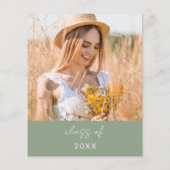 Einladung zur Party für grüne Wildblume (Rückseite)