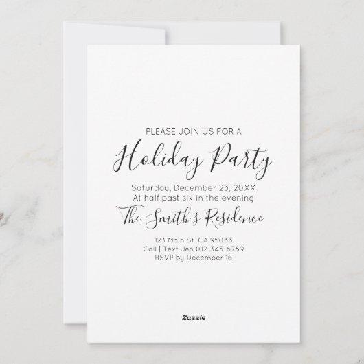 Einladung zur Party im Wasserfarbenhandgezeichnete (Rückseite)