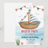 Einladung zur Party mit nautischem Bootsthema (Vorne/Hinten)
