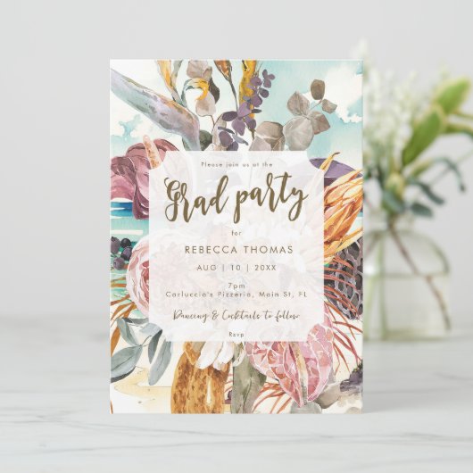 Einladung zur Partyveranstaltung für die tropische (Stehend Vorderseite)