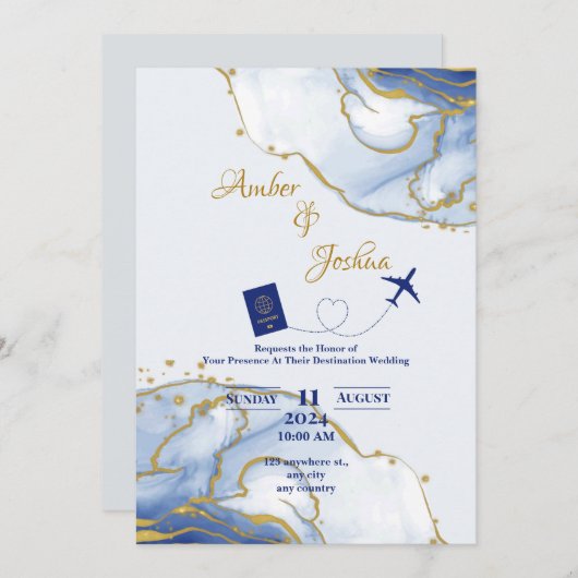 Einladung zur Passport-Hochzeit (Vorne/Hinten)