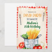 Einladung zur Pasta-Klassenparty (Vorne/Hinten)