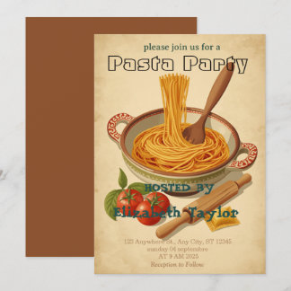 Einladung zur Pasta-Party Italienisches Abendessen