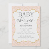 Einladung zur Pastelpfirsich und geometrische Dusc (Vorderseite)