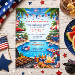 Einladung zur patriotischen Poolparty am 4. Juli B