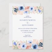 Einladung zur Peach Blue Wedding Collection (Vorderseite)