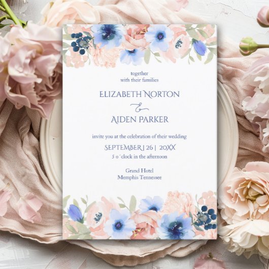 Einladung zur Peach Blue Wedding Collection