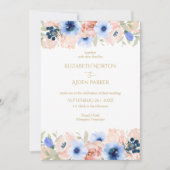 Einladung zur Peach Blue Wedding Collection (Vorderseite)