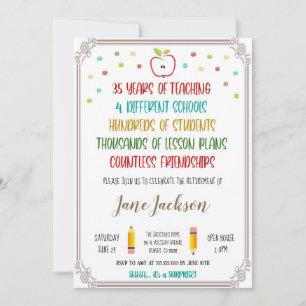 Einladung zur Pensionierung eines Lehrers