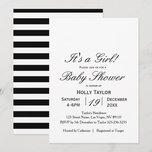 Einladung zur personalisierten Babydusche (Vorne/Hinten)