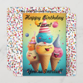 Einladung zur personalisierten Eiscreme (Vorne/Hinten)