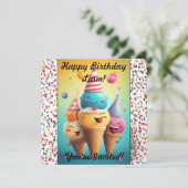 Einladung zur personalisierten Eiscreme (Stehend Vorderseite)