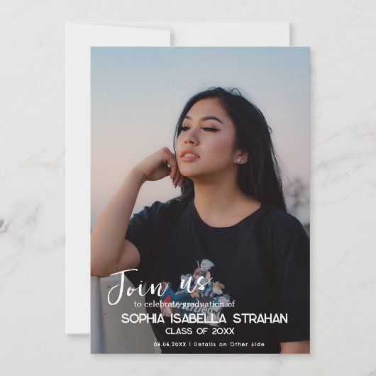 Einladung zur personalisierten Foto Graduation Par (Vorderseite)