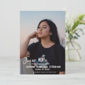 Einladung zur personalisierten Foto Graduation Par (Stehend Vorderseite)