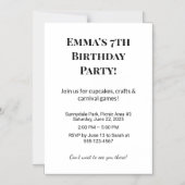 Einladung zur personalisierten Geburtstagspartei (Vorderseite)